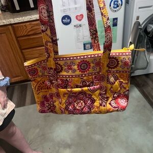 Floral Yellow and Red Tote Bag